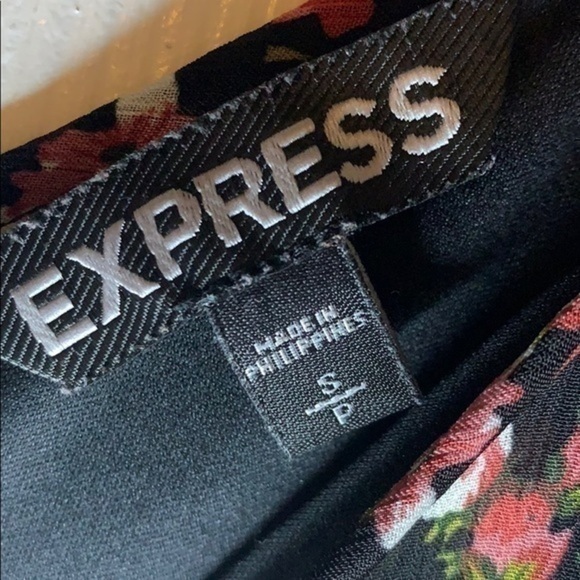 Express‎ Black Floral Maxi Dress Small - Picture 7 of 8